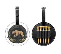 Grizzly Bear - Borsa portaoggetti per tee da golf, facile da trasportare e più efficiente per giocare a golf, colore: Nero