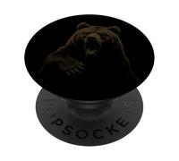 Grizzly Bear Hike Camp Orso bruno arrabbiato vintage PopSockets PopGrip Adesivo
