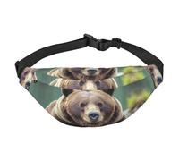 Grizzly Bear, Marsupio da uomo e da donna, alla moda, con tracolla regolabile, impermeabile, per viaggi, escursionismo, sport, nero, taglia unica, Nero , Taglia unica