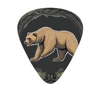 Grizzly Bear - Set di 12 plettri per chitarra, sottili, medi e spessi, adatti per chitarra, basso, chitarra elettrica e ukulele