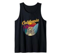 Grizzly - Orso con occhiali da sole California Estetica Surf Retro Canotta