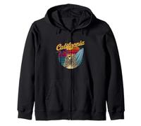 Grizzly - Orso con occhiali da sole California Estetica Surf Retro Felpa con Cappuccio