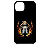 Grizzly - Orso divertente con orso che cavalca una moto Custodia per iPhone 13