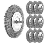 Grizzly Set da 10 spazzole per fughe per spazzola elettrica per fughe EFB 402 metallo, filo, spazzola metallica rotonda, spazzola metallica
