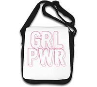 GRL PWR Girl Power 3D Line Art Borsa a tracolla bianca