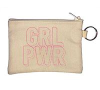 GRL PWR Girl Power 3D Line Art portachiavi portamonete beige
