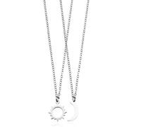 Grmpt Collane con ciondolo a forma di sole e luna, da donna, per coppie, migliori amiche, sole, Moderate type, Metallo, Nessuna pietra preziosa