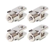 Grobo 4pcs M8 x 1,25 Filettatura Cilindro d'Aria Asta Clevis Forcella Giunto con Perni a Molla, Cromatura Acciaio Y Connettore per Apparecchiature Elettroniche Automatiche