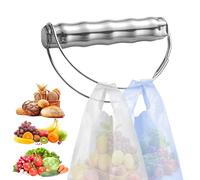 Grocery Handle Tote Bucket Holder - Grocery Bag Carrier - 50lbs Loads Multi Purpose Stainless Steel Holder For Home Travel Utility Picnic Market Laundry Camping
