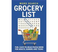 Grocery List, Word Search Puzzle Book: Fun, Easy to Read Puzzle Book for Adults, Seniors, and Teens
