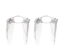 GROCKSTR 2 X Vintage Punk Harness Bikini Body Link Epaulet Spalla Collana Collare Pendente Nappa Argento