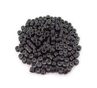 GROCKSTR 200 pz 5 mm marrone scuro colore silicone foderato anelli link perline per I Bond Stick Tip Feather Hair Extension