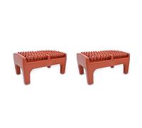 GROCKSTR 2X Massaggiatore Piede Agopuntura Punto di Massaggio Cuscino Plastica Rullo di Legno Massaggiatore Piede A Sgabello