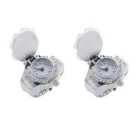 GROCKSTR 2X Orologio Quadrante Rotondo Coperchio Bianca per