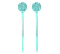 GROCKSTR 2X per Doccia Su Due Lati per Bagno con Manico Lungo Nel Silicone per Bagno per La Schiena Massaggio per La Schiena Esfoliante per Il Corpo