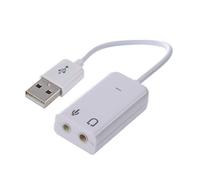 GROCKSTR 3.5mm Microfono Auricolare Presa USB 2.0 Scheda Audio Altoparlante Audio Bianco