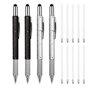 GROCKSTR 4 pezzi 6 in 1 attrezzo multiplo strumento regalo penna penna personalizzata con righello strumento gadget penna A