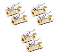 GROCKSTR 6 pezzi di mangime ad aria Heavy Duty Closed Flow Lock su Tire Chuck con clip per gonfiatore Gauge Compressor Accessories-Giallo