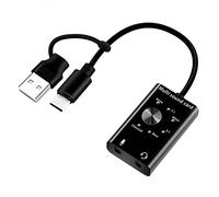 GROCKSTR Adattatore per scheda audio USB convertitore professionale per cuffie per laptop