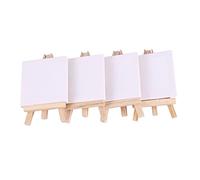 GROCKSTR Künstler - Set di 24 mini cavalletti + 3 x 3 mini tele per disegnare fai da te, piccolo cavalletto, regalo