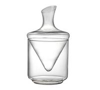 GROCKSTR Set decanter per vino con secchiello per il ghiaccio, senza piombo, in cristallo soffiato a mano e feste