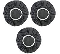 GROCKSTR Set di 3 cappa da doccia impermeabile per uso domestico, cuffia da bagno, cuffia elastica per la doccia (nero)