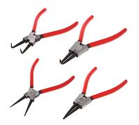 GROCKSTR Set di 4 pinze per anelli di sicurezza da 180 mm, 7 pinze per anelli di sicurezza, colore rosso