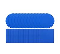 GROCKSTR Set di 50 toppe autoadesive per piscina in PVC, quadrate, rotonde, per materassi ad aria, in PVC blu per piscine, barche, prodotti gonfiabili