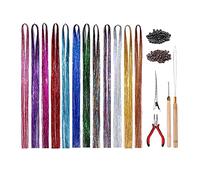 GROCKSTR Set di extension colorate per capelli, resistenti al calore, con strumenti