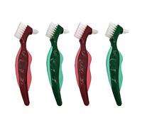GROCKSTR Spazzolino da Denti Premium Duro da 4 Pezzi, Spazzolino per La Pulizia, Setole Multistrato e Spazzolino Bifacciale per Protesi Portatile