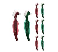 GROCKSTR Spazzolino Da Denti Premium Duro Da 8 Pezzi, Spazzolino per la Pulizia, Setole Multistrato E Spazzolino Bifacciale per Protesi Portatile