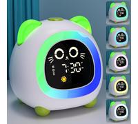 Groclock - Sveglia e luce notturna per bambini e ragazzi, per allenarsi al sonno, con cambio emozioni, sveglia con funzione snooze, alimentazione USB