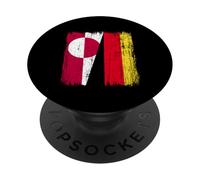 Groenlandia Germania mezza bandiera Groenlandese Patrimonio PopSockets PopGrip Adesivo
