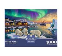 Groenlandia Ilulissat Icefjord Sole di mezzanotte Puzzle in Legno Impermeabile Puzzles Da 1000 Pezzi Regali Per Adulti Impossibili Per Decorazioni Domestiche