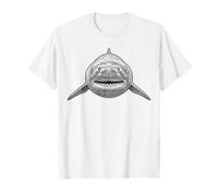 Groenlandia Shark Face Vintage Incisione Ocean Species Maglietta
