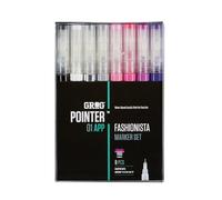 Grog Pointer 01 APP Fashionista Marker Set, Punta extra fine da 0,7 mm, Confezione da 8 pezzi