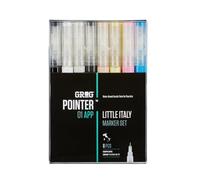 Grog Pointer 01 APP Little Italy Marker Set, Punta extra fine da 0,7 mm, Confezione da 8 pezzi