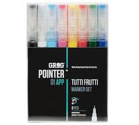 Grog Pointer 01 APP Tutti Frutti Marker Set, Punta extra fine da 0,7 mm, Confezione da 8 pezzi