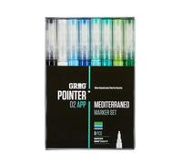 Grog Pointer 02 APP Mediterraneo Marker Set, Punta proiettile da 2 mm, Confezione da 8 pezzi