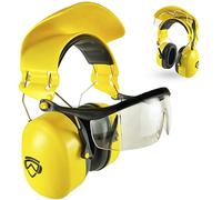 GROGGLE, Nuova, combinazione di protezione per occhi e orecchie, dotato di uno scudo protettivo, occhiali di sicurezza e paraorecchie, Fit Medium, protezione dell'udito passiva, NRR 26