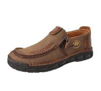 Grogs - Scarpe da uomo tradizionali per il tempo libero da uomo, fatti a mano, di fascia alta, per viaggi, attività all'aria aperta, 13 scarpe retrò da uomo, cachi, 40 EU