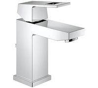 Grohe 23127000 Eurocube Miscelatore Monocomando per Lavabo, Taglia S, con Astina a Saltarello, Tecnologia EcoJoy, Cromo