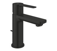 GROHE Lineare Miscelatore Lavabo con Set Scarico Pop-Up (Taglia XS, Risparmio Energetico e Idrico, Cartuccia Ceramica 28 mm, Leva in Posizione Centrale Acqua Fredda, Attacchi 3/8 Pollici), Nero Opaco