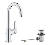 Grohe QuickFix Start miscelatore monocomando per lavabo, taglia L, bocca alta, finitura cromo - 24203002