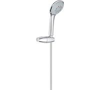 Grohe 27355000 Euphoria Set Doccia con Supporto a Parete Regolabile con Manopola 3 Getti, Flessibile 1.750 mm, Cromo, Diametro 110 mm
