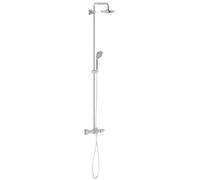 Grohe 27476000 Euphoria System Colonna Doccia con Miscelatore Termostatico, Soffione e Bocca Vasca, Manopola Monogetto, Tecnologia EcoJoy, Cromo, Diametro 180 mm