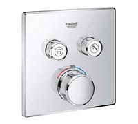 Grohe 29124000 Miscelatore Termostatico, Cromo, 2 Vie | Trimset quadrato nascosto, controllo push-turn SmartControl, 2 valvole, TurboStat, richiede 35600000 Rapido SmartBox