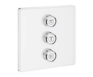Grohe 29158LS0 Parte Esterna per Rubinetto da Incasso Triplo, Bianco, Squadrato