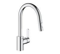 Grohe Get rubinetto da cucina, estraibile, orientabile, 31484001, Get cromo [Rubinetti da Cucina]