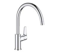 Grohe BauCurve rubinetto da cucina, orientabile, 31536001, BauCurve cromo [Rubinetti da Cucina]